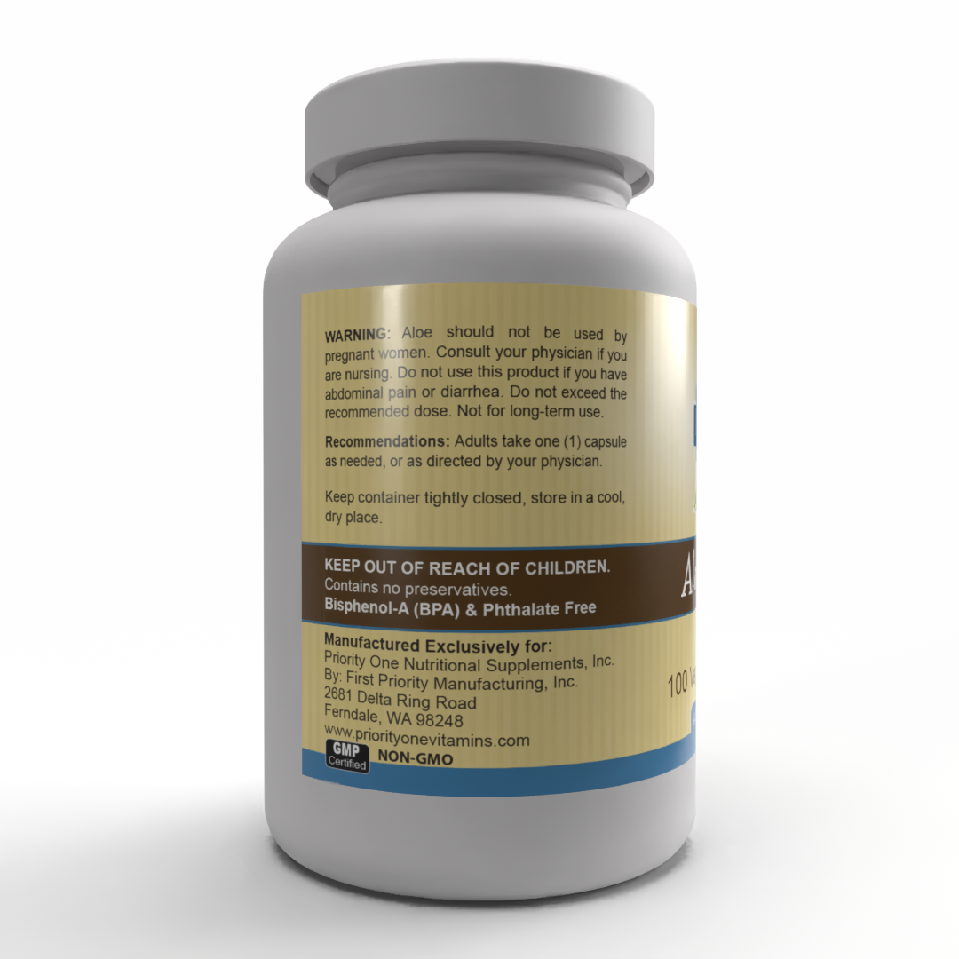 Aloe Complex (100 Capsules) -Aloe beneficial for occasional constipation.*