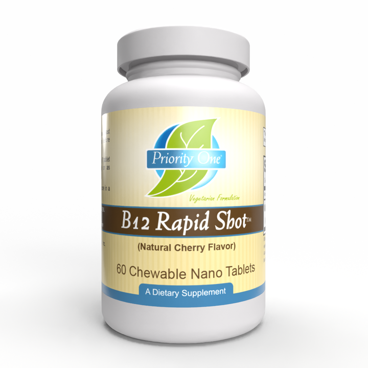 B12 Rapid Shot™ (60 Chewable Nano Tablets) - a fast-absorbing vitamin B12 chewable tablet.