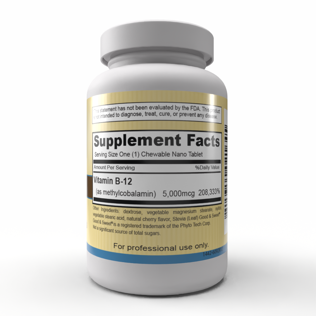 B12 Rapid Shot™: una tableta masticable de vitamina B12 de rápida absorción.