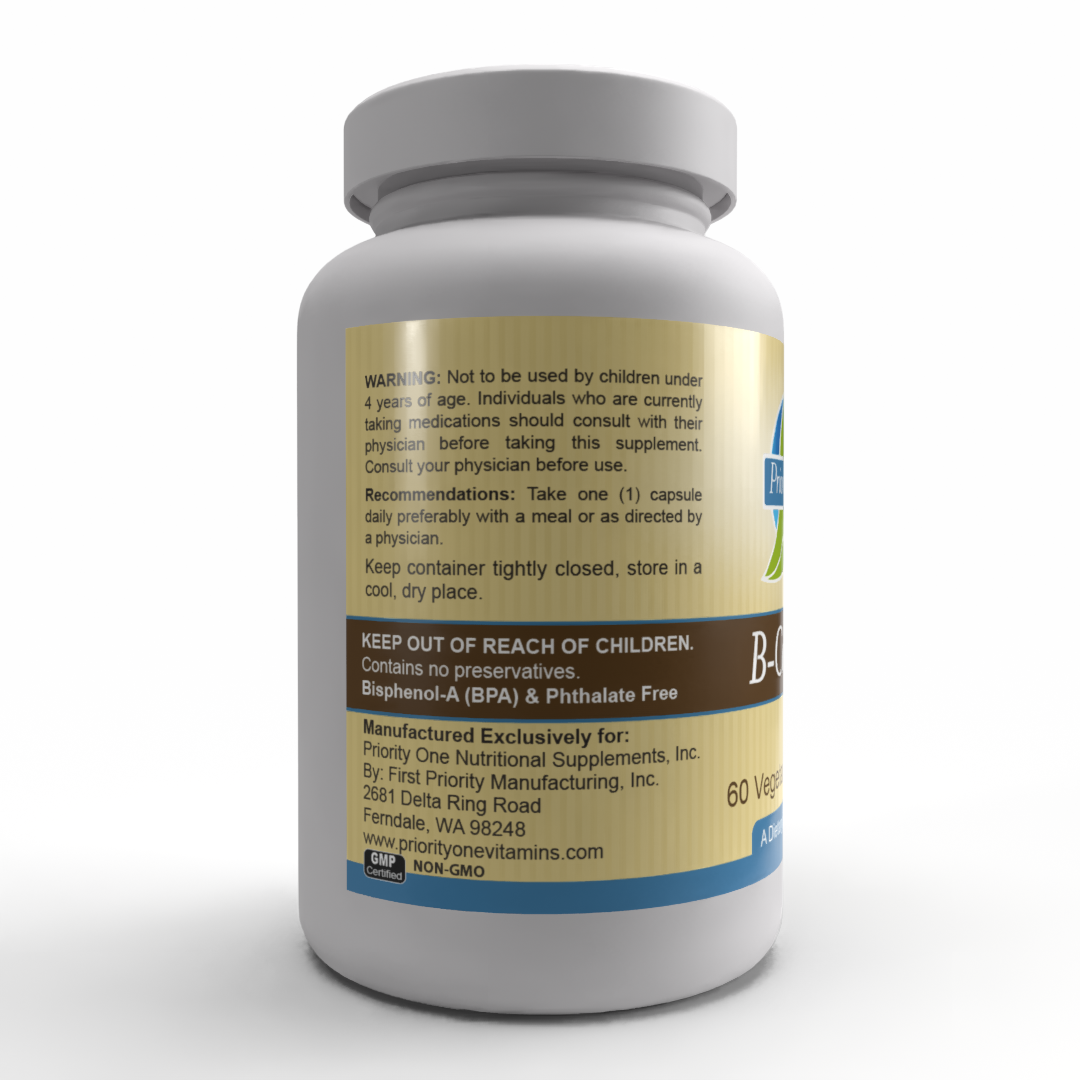 B Complex (60 Vegetarian Capsules) - a clinically dosed composition of b vitamins, all-in-one formulation.*