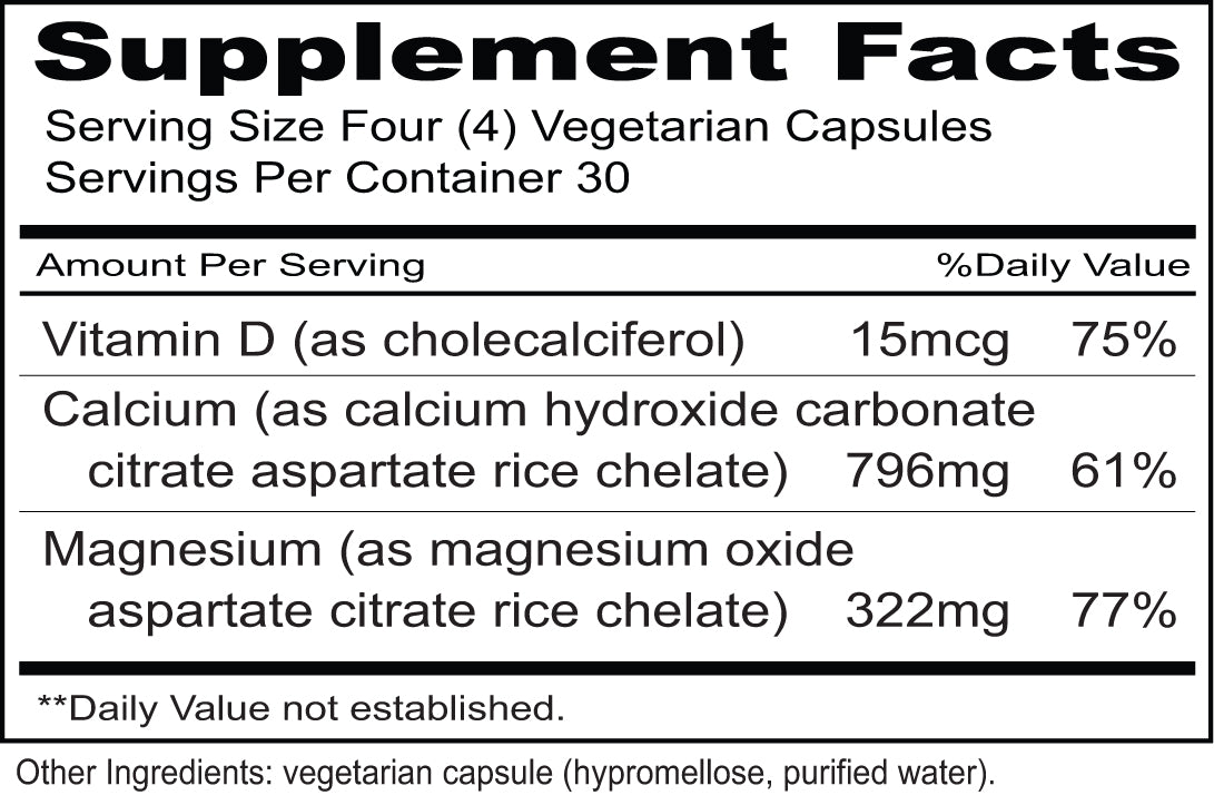 Cal-Mag + Vit D3 | Multi-Form Calcium, Magnesium & Vitamin D3 | 120 Vegetarian Capsules