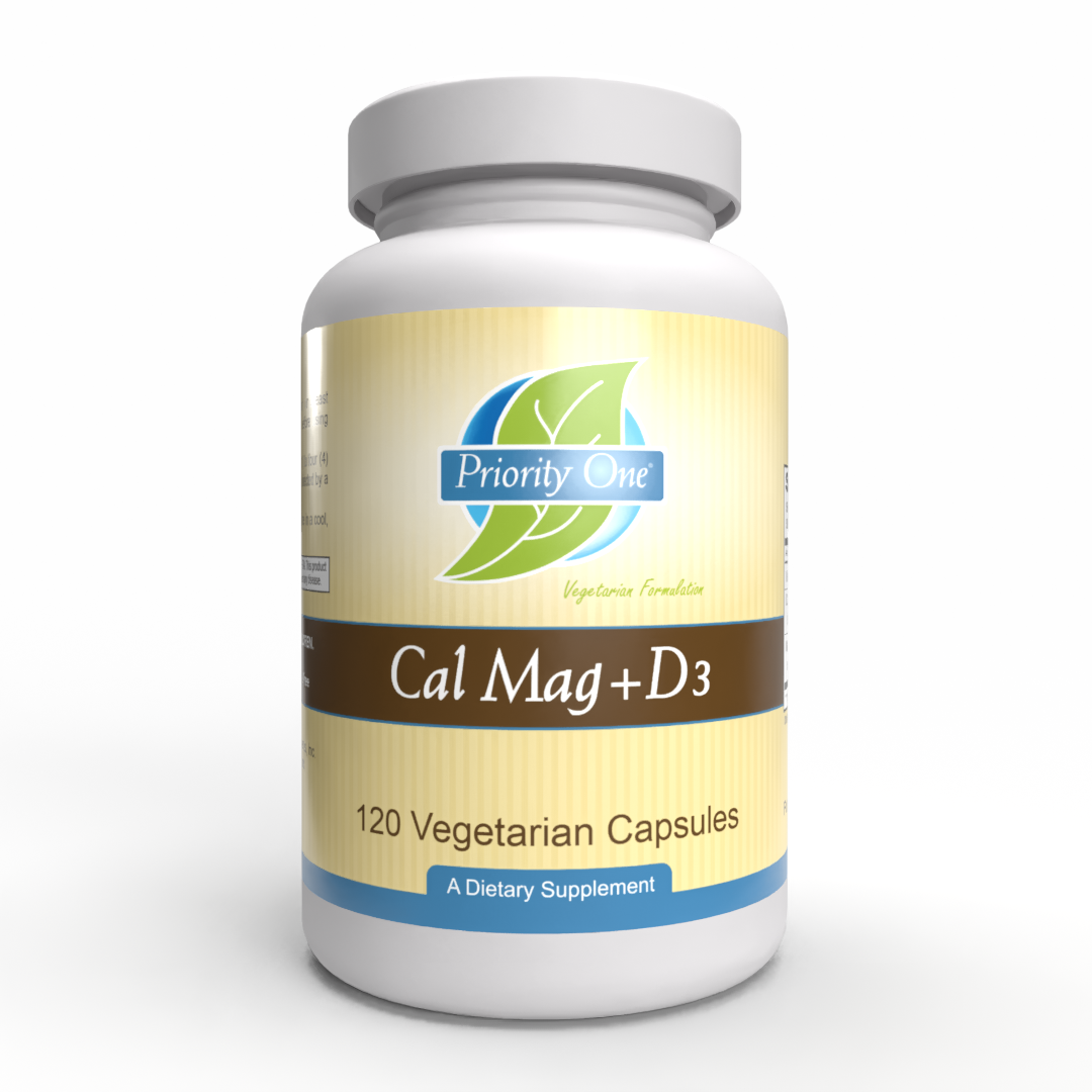 Cal-Mag + Vit D3 | Multi-Form Calcium, Magnesium & Vitamin D3 | 120 Vegetarian Capsules