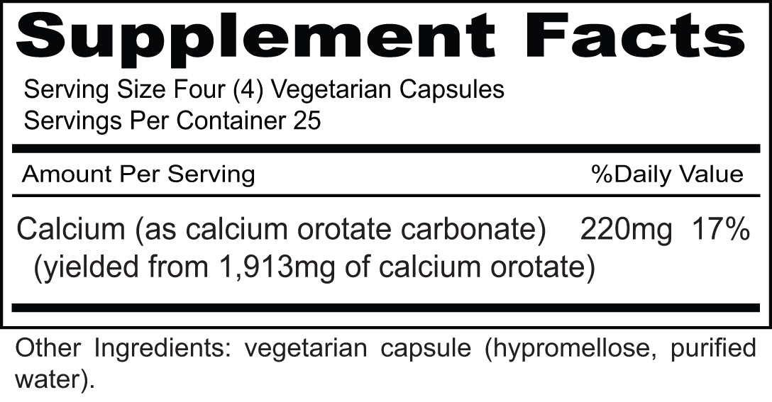 Calcium Orotate (100 Vegetarian Capsules) - Support strong bones.*