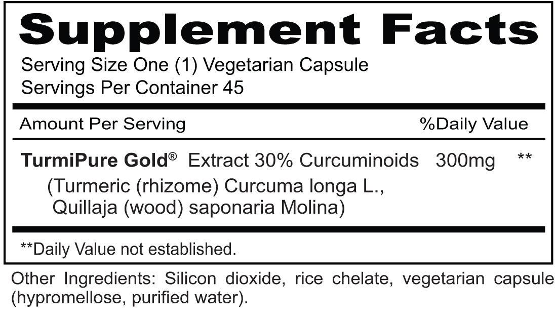 Curcumin Gold (45 Vegetarian Capsules) Optimized Absorption and Bioavailability*