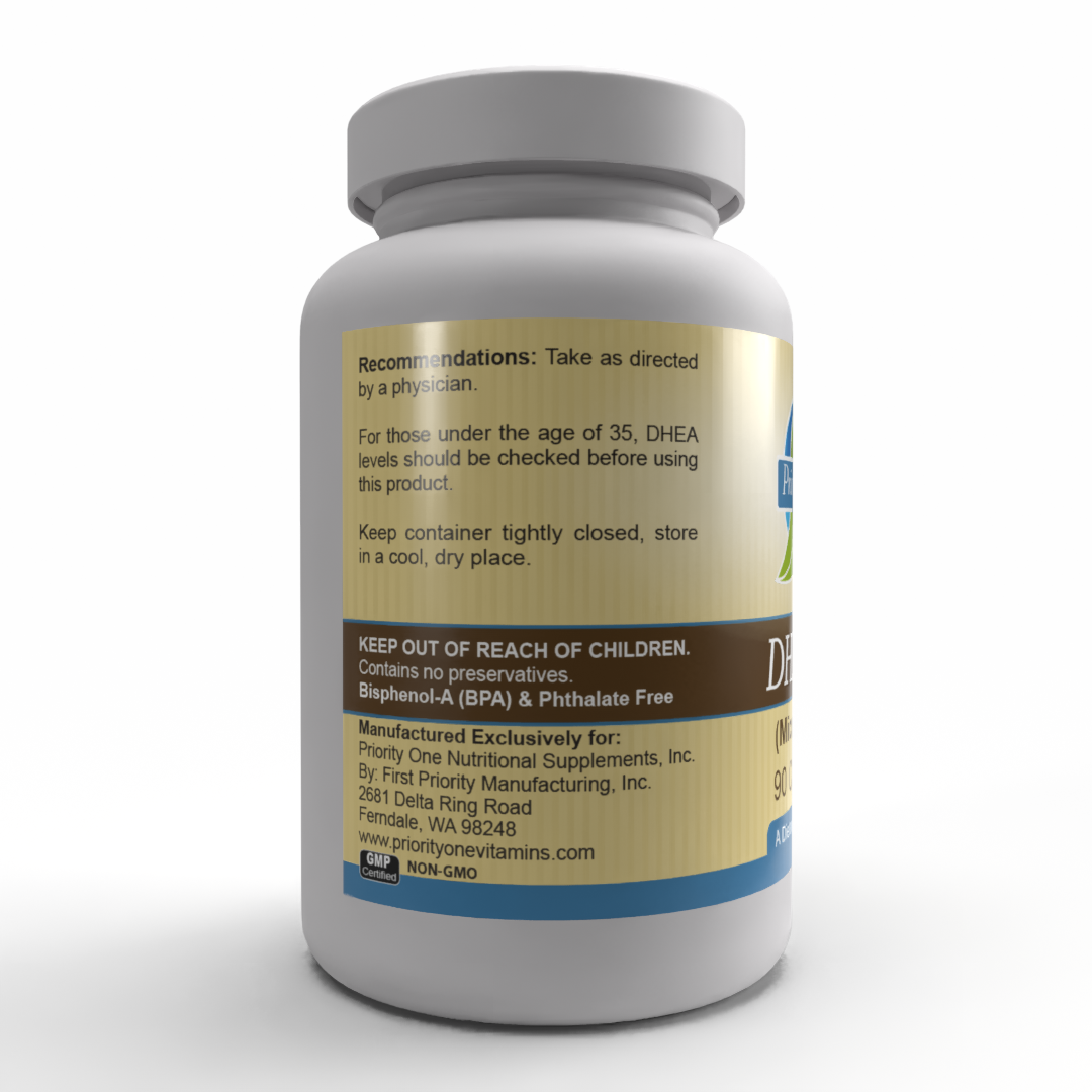 DHEA 25mg (90 Capsules)-Hormonal and Adrenal Support for Energy and Vitality*