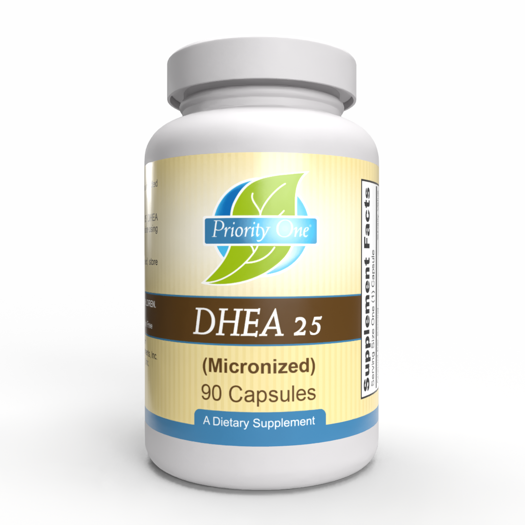 DHEA 25mg (90 Capsules)-Hormonal and Adrenal Support for Energy and Vitality*