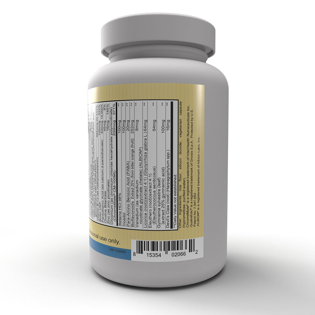 Healthy Glucose (120 Vegetarian Capsules) Our sugar metabolism supplements that feature a B-complex formulation. They promote healthy glucose metabolism.