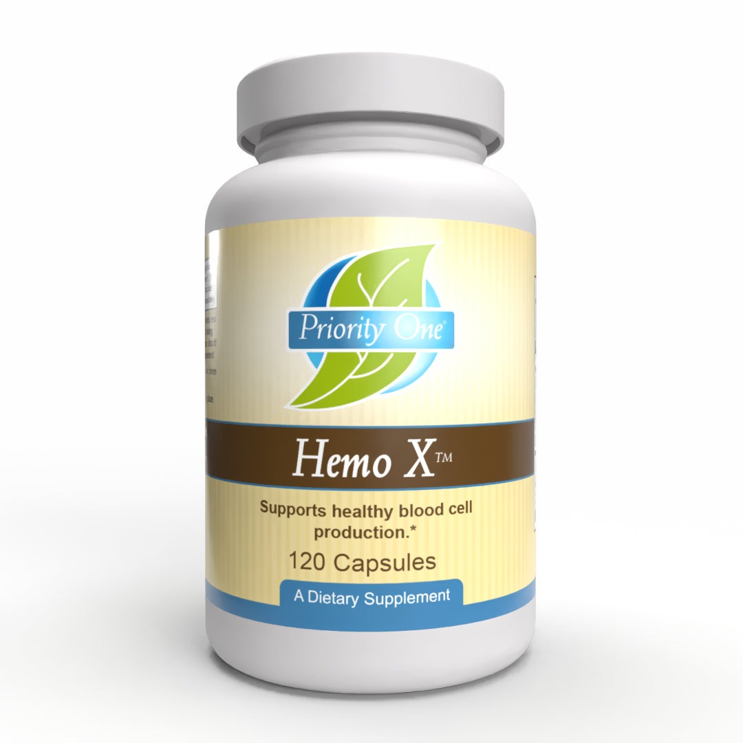 Hemo-X™ (120 cápsulas) Los suplementos Hemo-X estimulan la producción normal de glóbulos rojos.* 