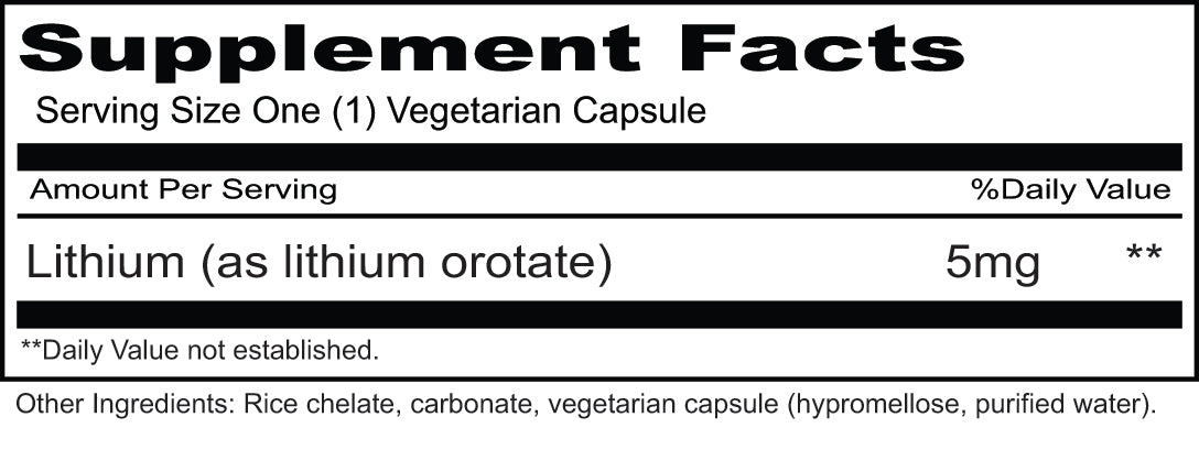 Lithium - Lithium supplement promotes a healthy state of wellbeing while supporting a healthy immune system.*