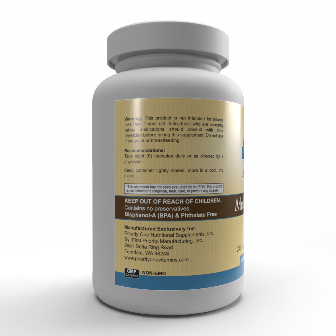 Multi Complex | Optifolin+®, Sunvitol™ & ChromeMate® Iron-Free Multivitamin with Full B Complex | 240 Vegetarian Capsules