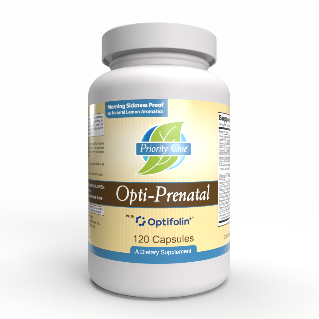 Opti-Prenatal™ | 7 Albion® TRAACS Minerals, Optifolin+®, K2VITAL™, Ferrochel® Iron & DHA Prenatal Support | 120 Capsules