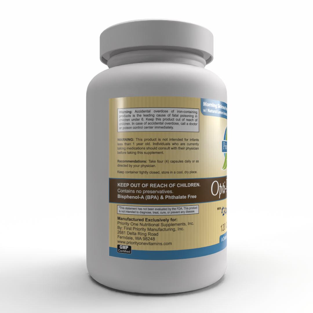 Opti-Prenatal™ | 7 Albion® TRAACS Minerals, Optifolin+®, K2VITAL™, Ferrochel® Iron & DHA Prenatal Support | 120 Capsules