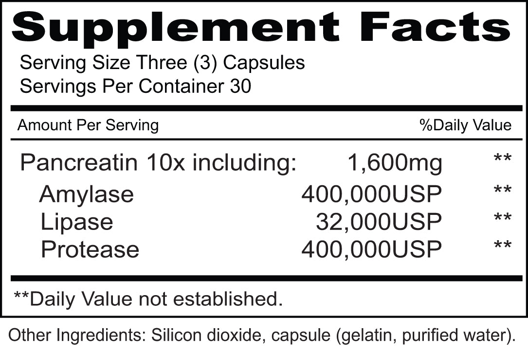 Pancreas 10xtra (90 Capsules) Pancreas 10X supplements include the pan ...
