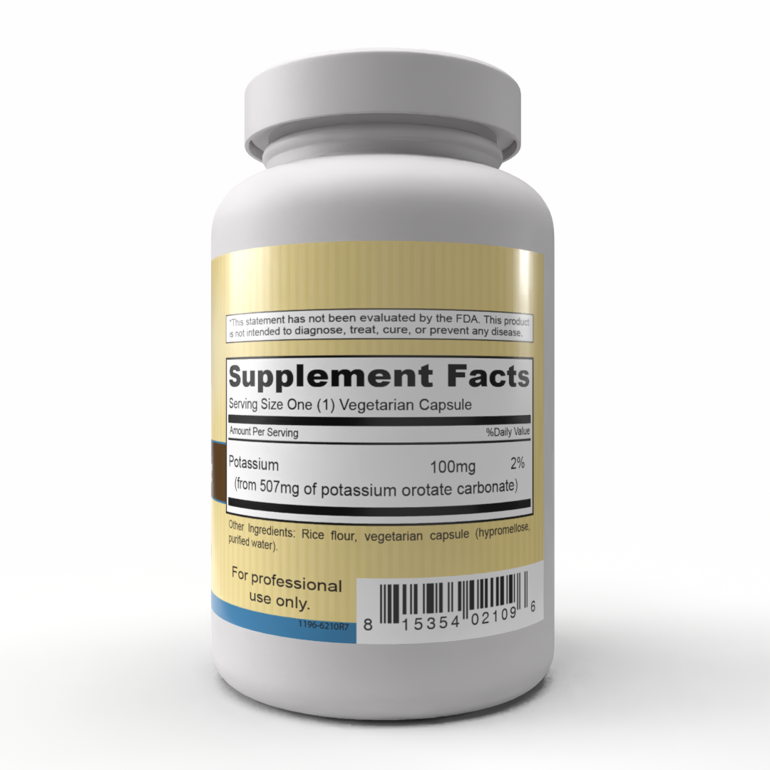 Potassium Orotate (100 Vegetarian Capsules) Potassium Orotate provides a well absorbed source of potassium, an essential mineral.*