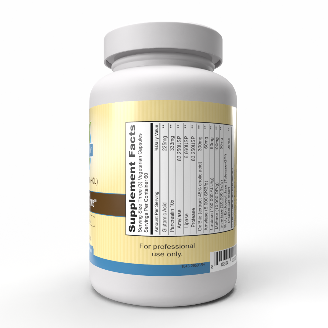 SIBOZyme™ (No HCL) | Pancreatin 10X, Ox Bile 45% Cholic Acid, Tolerase-G™, Lactase & Full Digestive Enzyme Complex for SIBO by Dr. Morstein | 180 Capsules