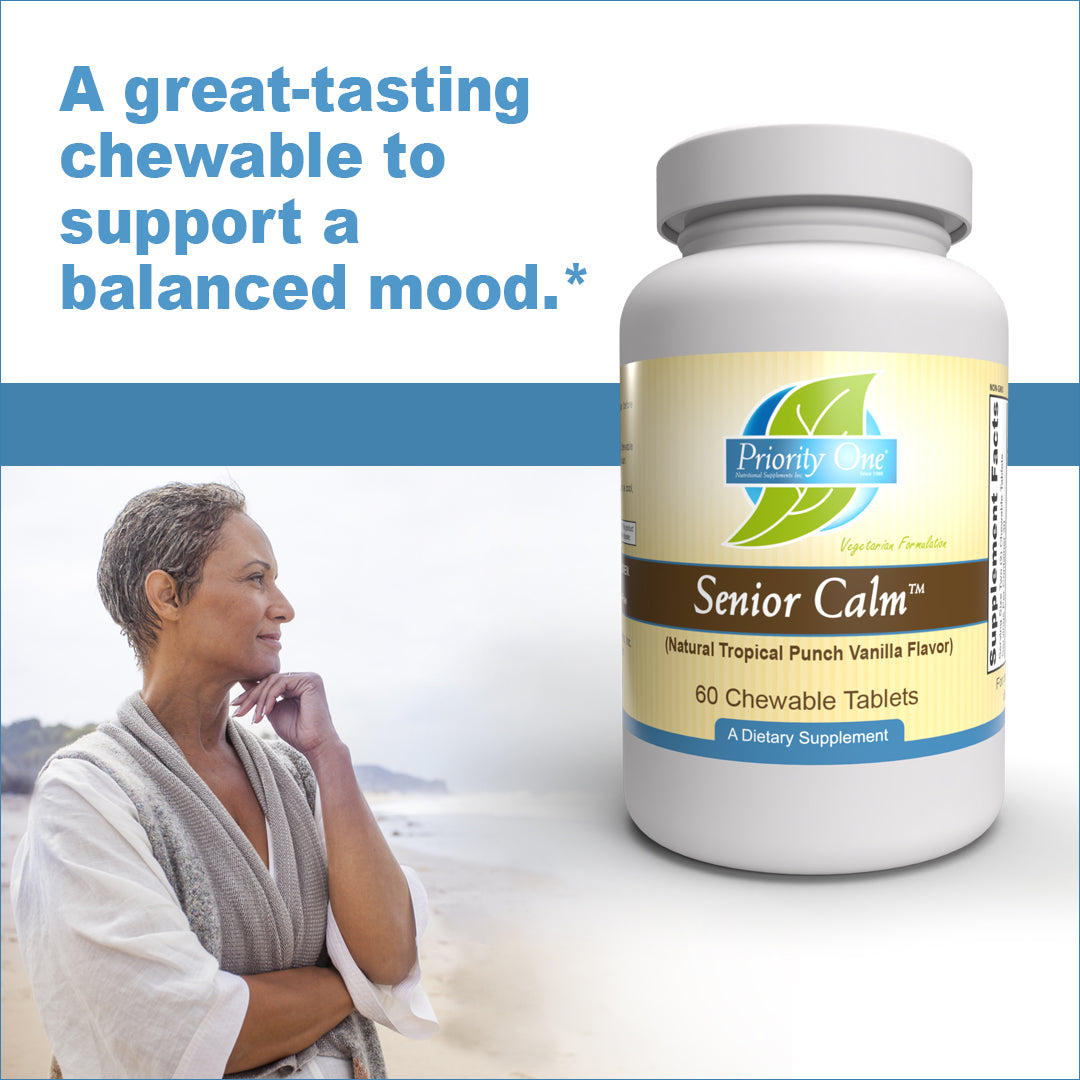 Senior Calm (60 Chewable Tablets) A great tasting chewable formulated to encourage a balanced mood.*