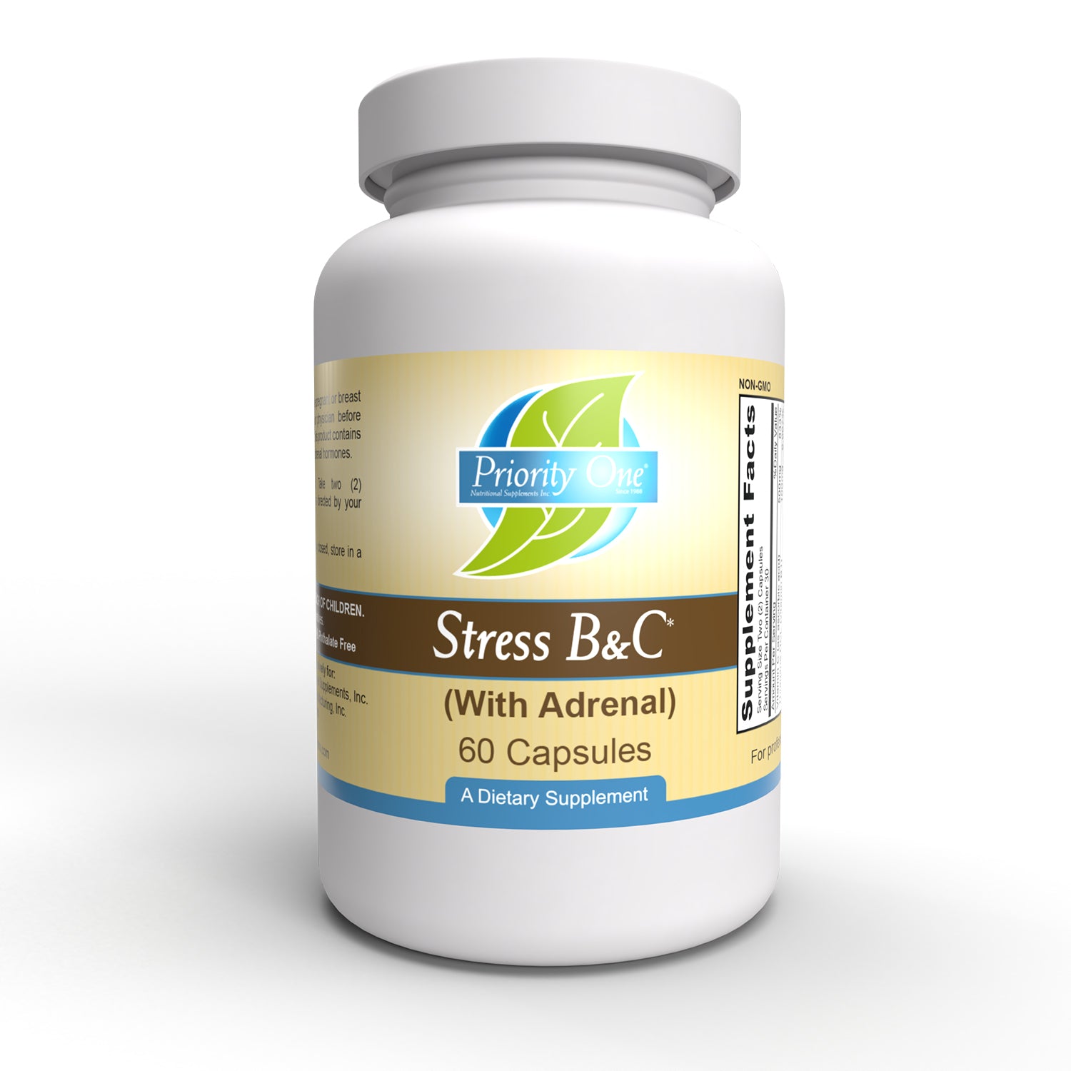 Estrés B y C: los suplementos de vitamina B y C brindan apoyo para el estrés y las glándulas suprarrenales.*