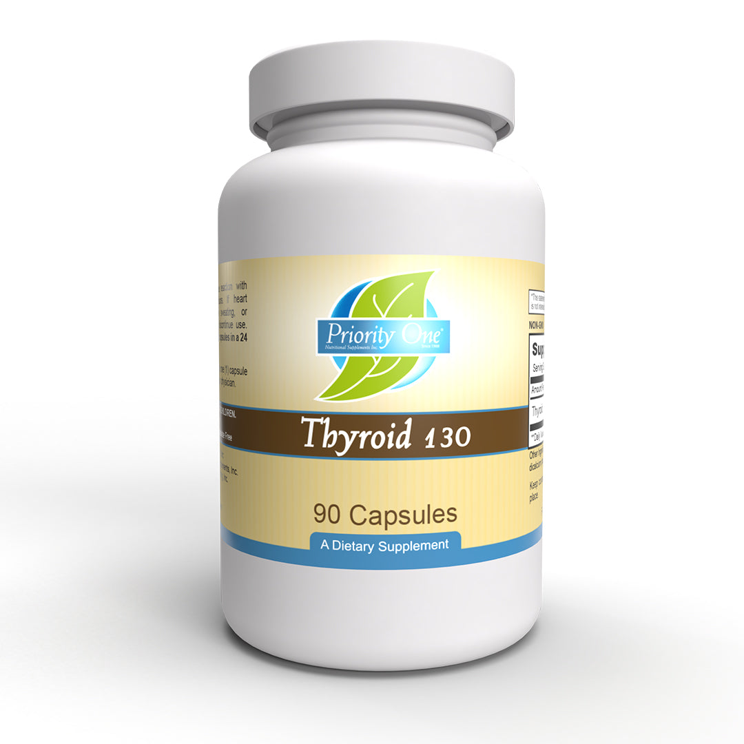 Tiroides: 32,5 mg, 65 mg, 130 mg: soporte glandular para el beneficio de una tiroides saludable.*