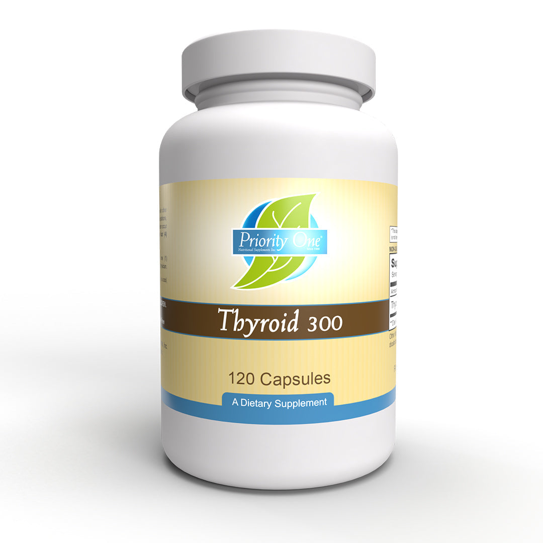 Tiroides 300 mg: soporte glandular para el beneficio de una tiroides saludable.* 