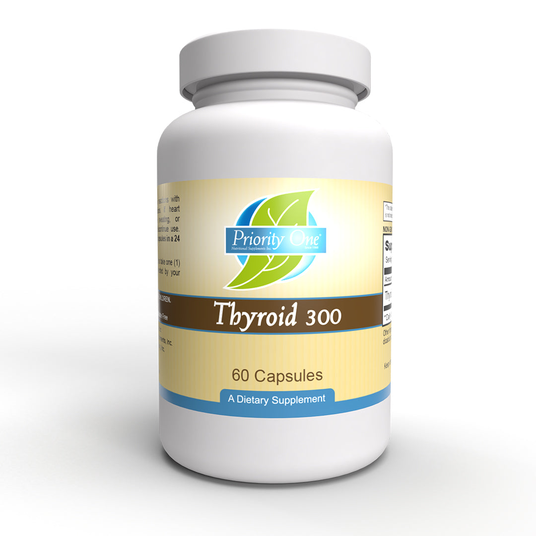Tiroides 300 mg: soporte glandular para el beneficio de una tiroides saludable.* 
