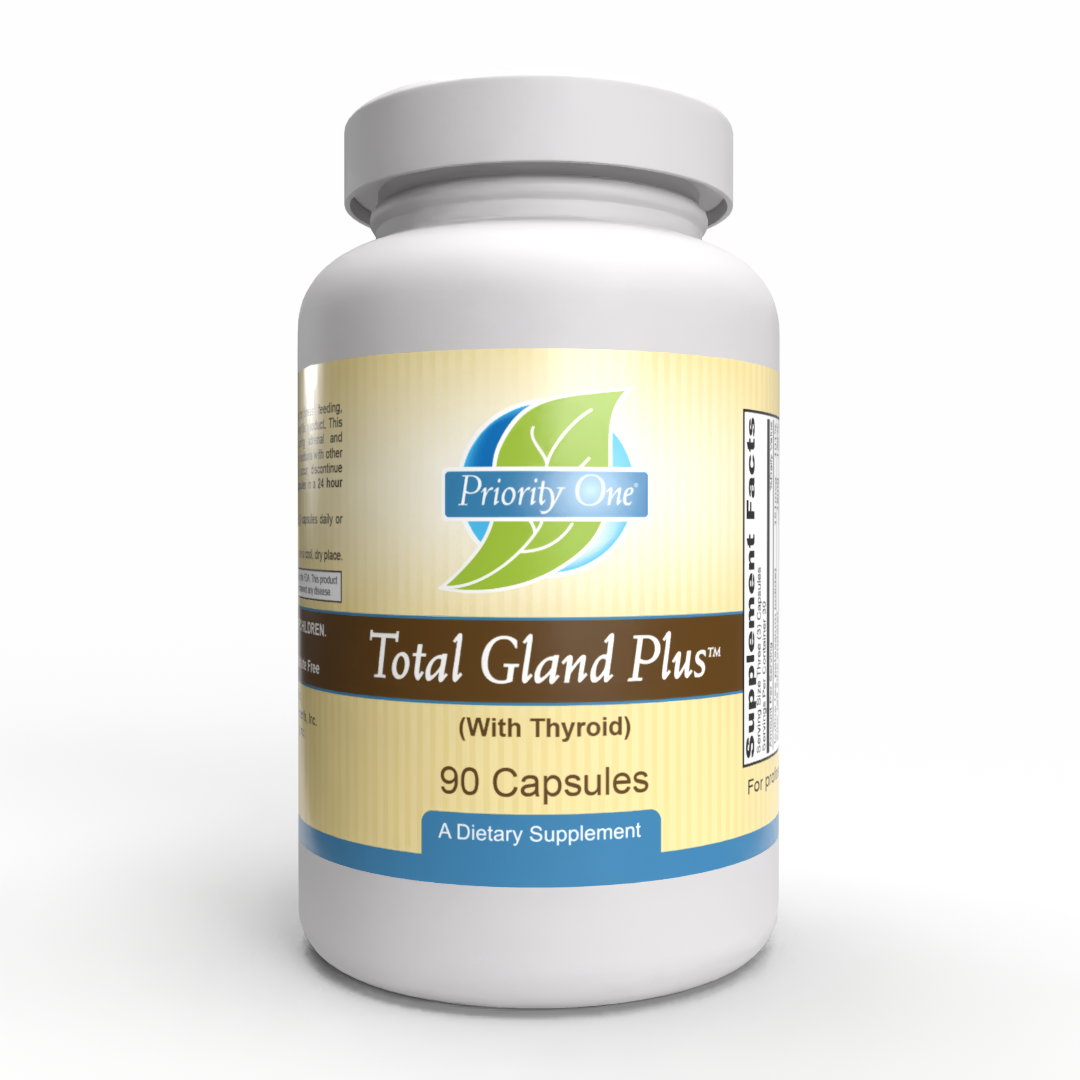 Total Gland Plus™ | 12 Glandular Concentrates, Pancreatin 10X, ChromeMate® & Thyroid Cofactors for Comprehensive Endocrine Support | 90 Capsules