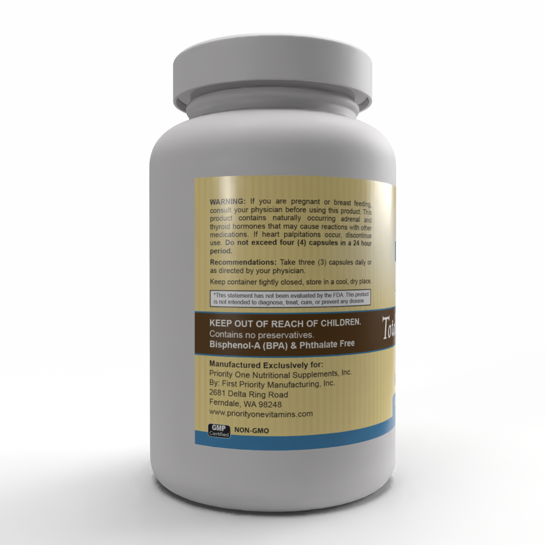 Total Gland Plus™ | 12 Glandular Concentrates, Pancreatin 10X, ChromeMate® & Thyroid Cofactors for Comprehensive Endocrine Support | 90 Capsules