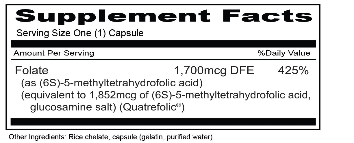5 MTHF: la forma de ácido fólico más biodisponible y activa.*