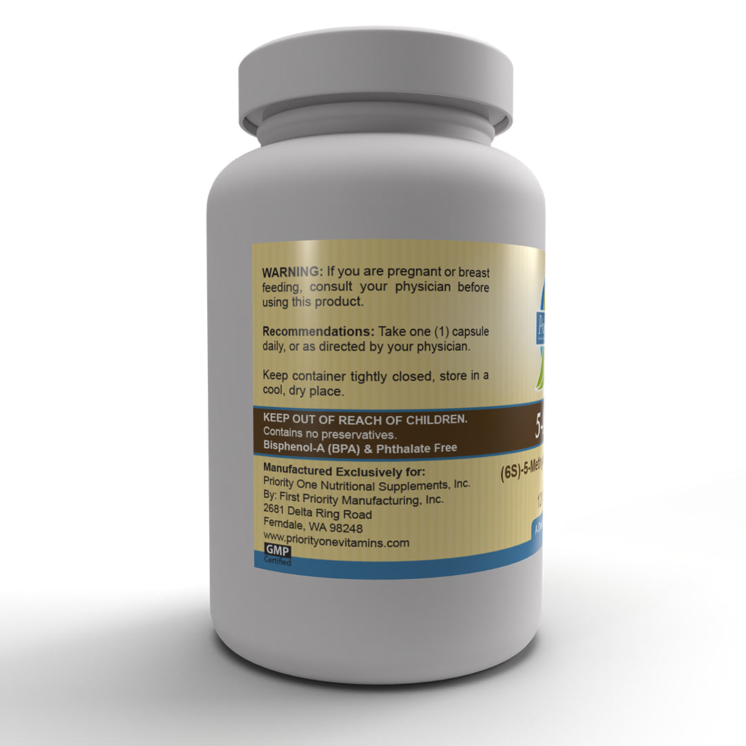 5 MTHF (120 Capsules) - the most bio-available and active form of folic acid.*