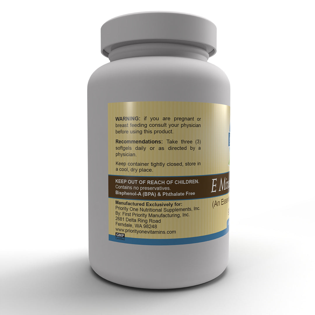 Tocoferoles mixtos E (90 cápsulas blandas) Estos tocoferoles mixtos de vitamina E son un nutriente antioxidante esencial.*
