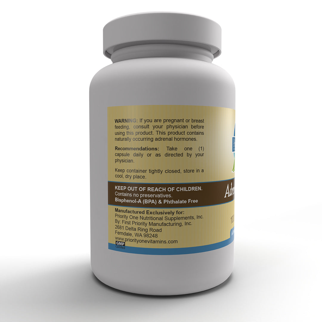 Adrenal Focus (100 Capsules) - Grass fed whole gland bovine adrenal with a boost of additional nutrients to support adrenal  function .*