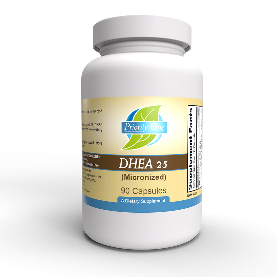 25mg DHEA (Micronized) Dehydroepiandrosterone Supplement Priority