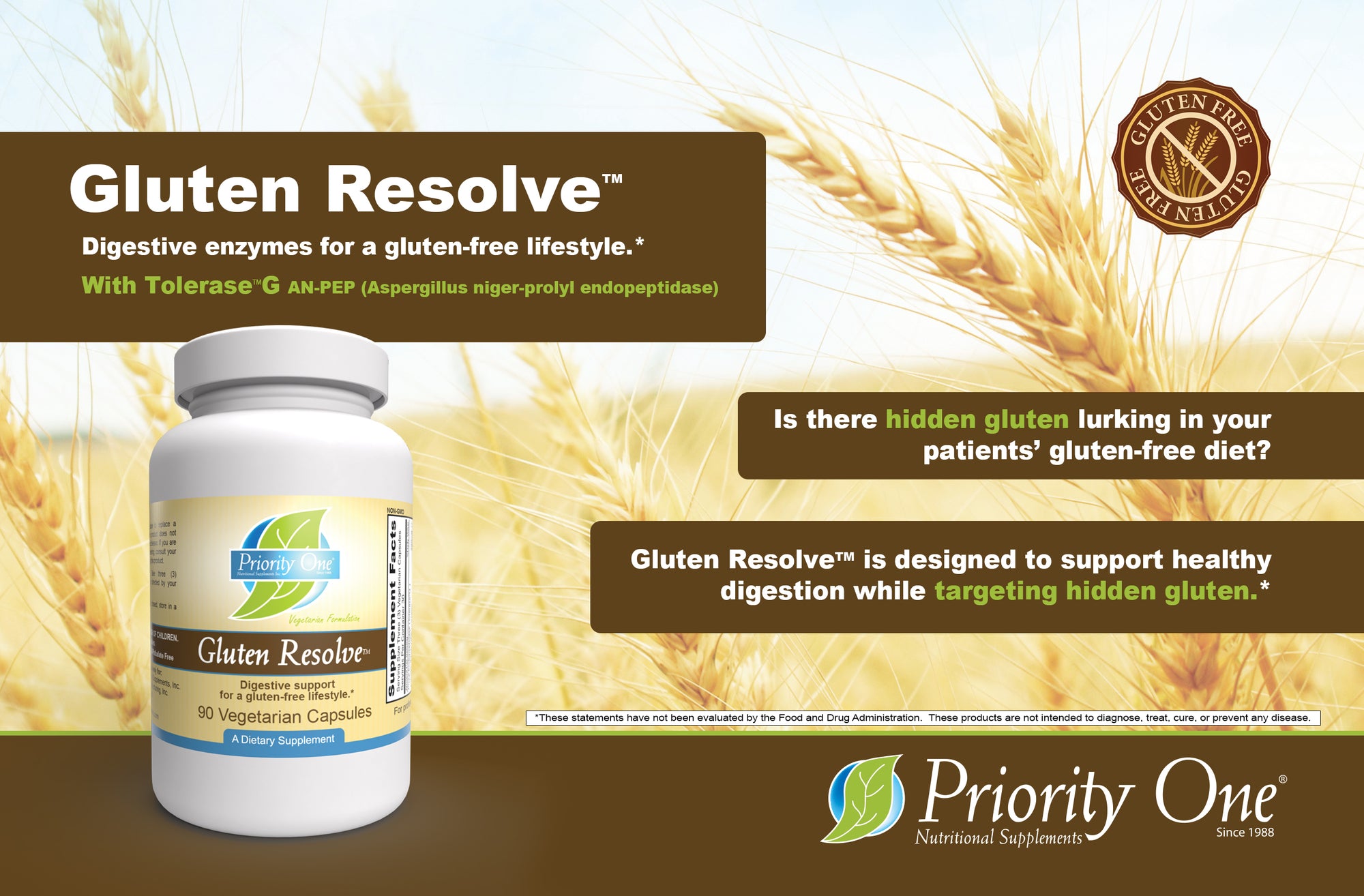 Gluten Resolve beneficial plant enzymes to support those living a gluten free lifestyle.*