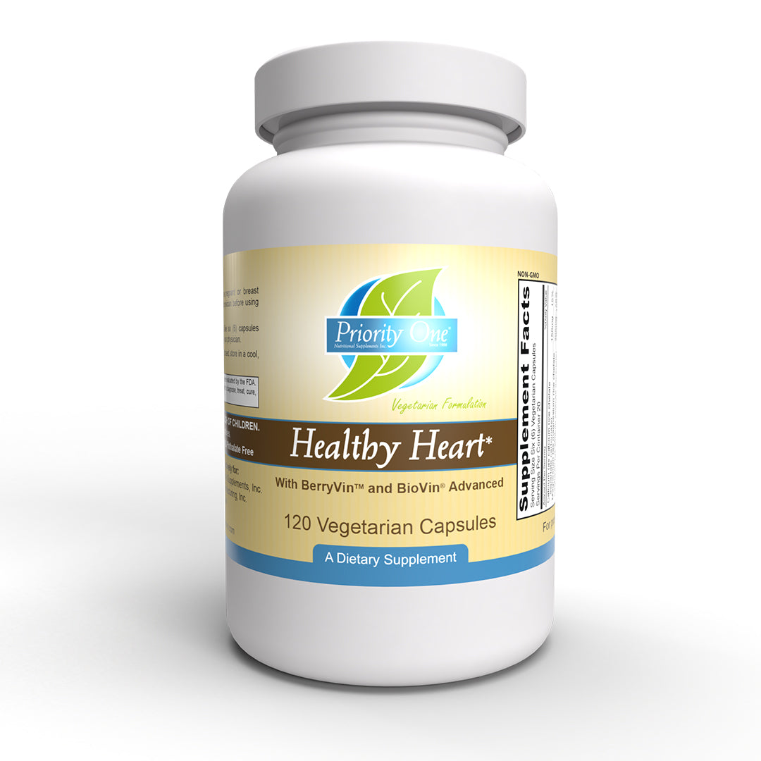 Corazón Saludable (120 Cápsulas Vegetarianas) Ahora con BerryVin® y BioVin® Nuestros suplementos Corazón Saludable tienen una mezcla sinérgica de nutrientes equilibrados que brindan apoyo a un sistema cardiovascular saludable.* 
