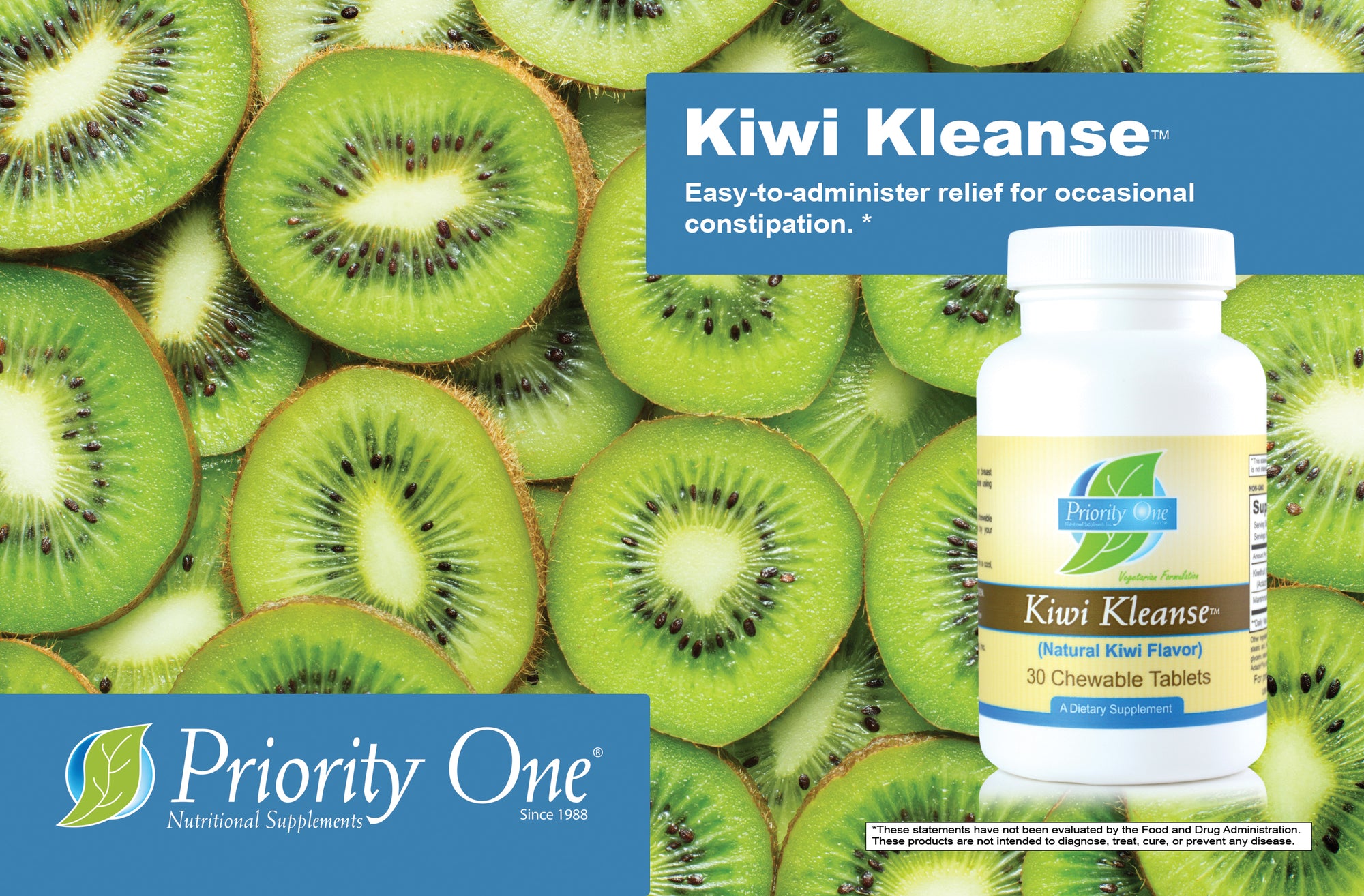 Kiwi Kleanse (30 Chewable Tablets) Kiwi Kleanse are chewable constipation tablets. They are easy to administer for occasional constipation relief.*