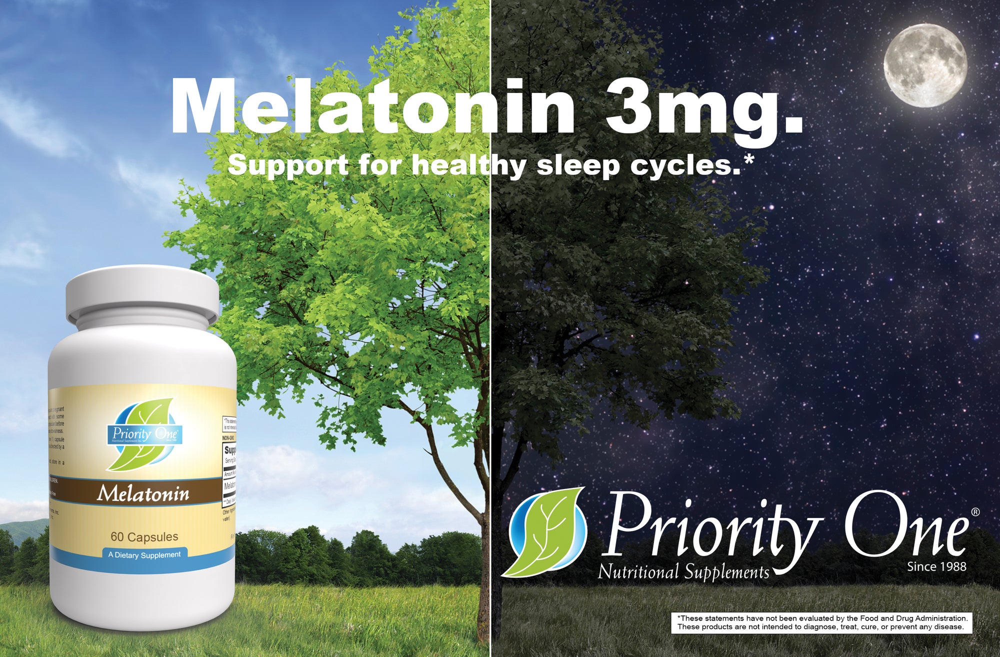 Melatonin (60 Capsules) Melatonin sleep supplements support the body’s natural sleep cycle.*