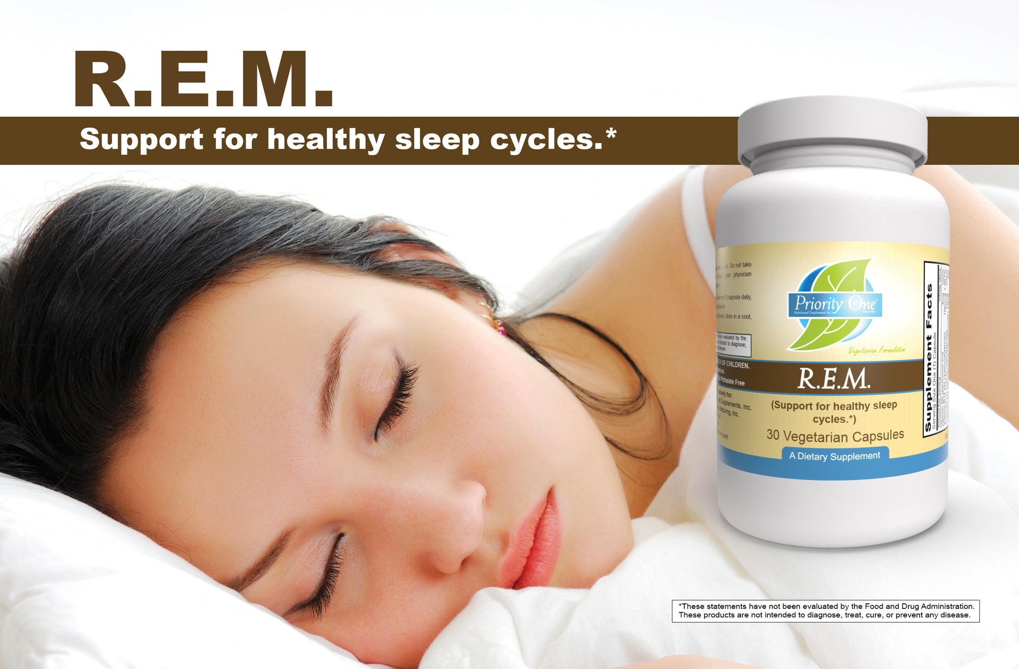 REM (30 cápsulas vegetarianas) El suplemento para dormir REM es una ayuda vegetariana para dormir diseñada para respaldar patrones de sueño saludables.* 