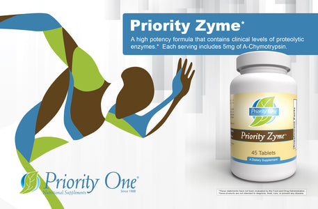 Priority Zyme proteolytic enzymes support a healthy inflammatory response due to strenuous exercise.*