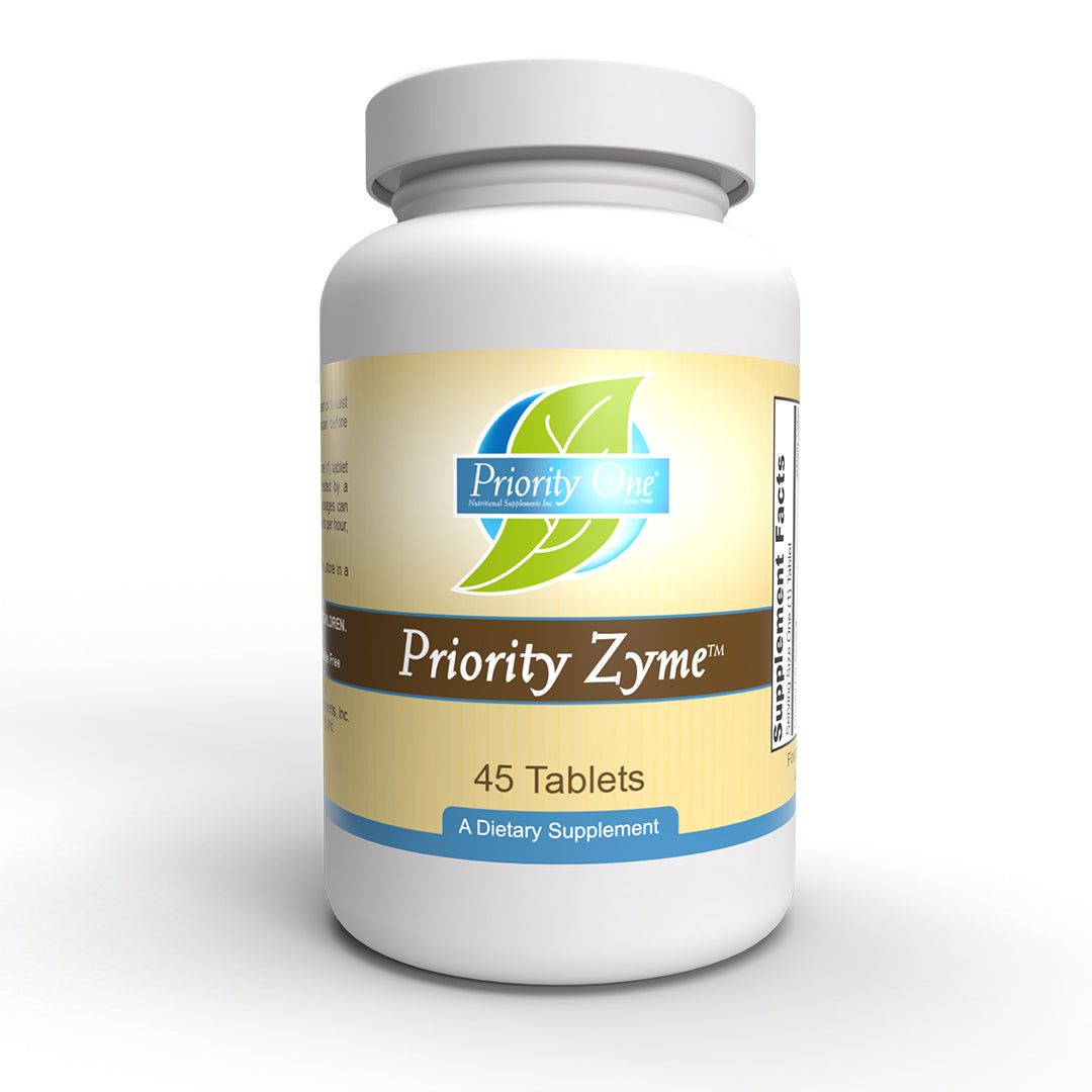 Priority Zyme (45 tabletas) Priority Zyme es una enzima proteolítica de potencia clínica que apoya una respuesta inflamatoria saludable debido al ejercicio extenuante.*