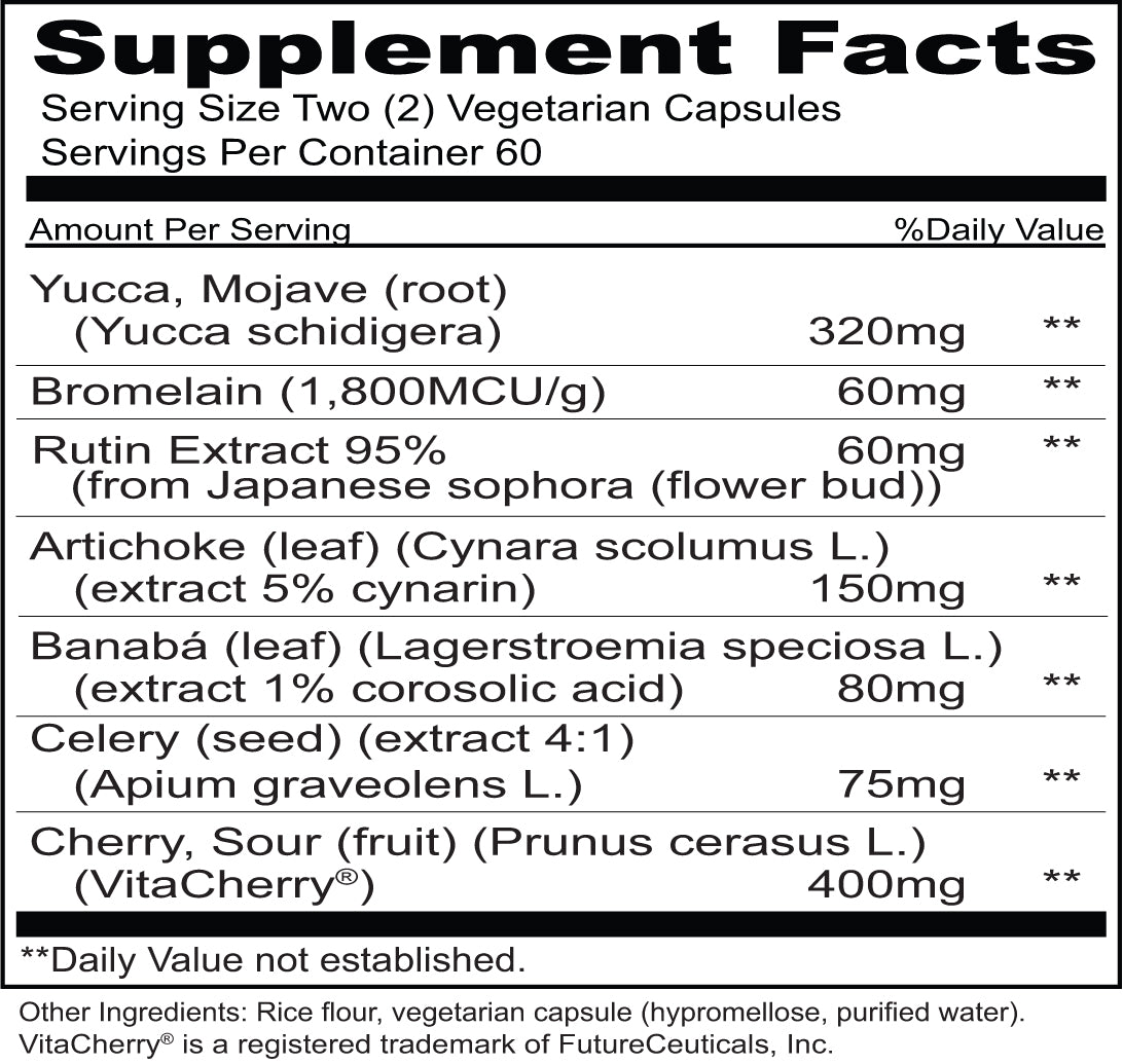 UA Clear Supplement Facts Box
